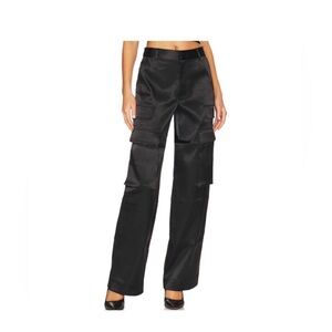 Frame Relaxed Black Sateen Straight Cargo Pant